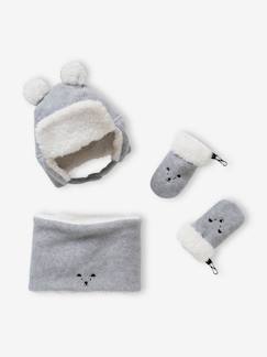 Baby-Accessoires-Set voor baby met muts chapka beer + snood + wanten