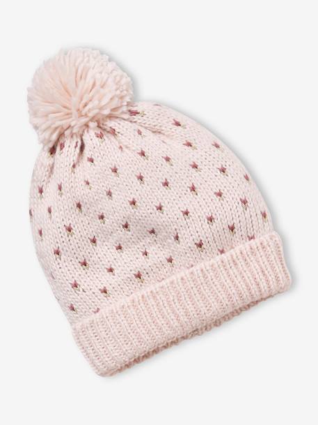 Set muts + snood + handschoenen met hartjes meisje Roze - vertbaudet enfant 
