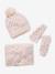 Set muts + snood + handschoenen met hartjes meisje Roze - vertbaudet enfant 