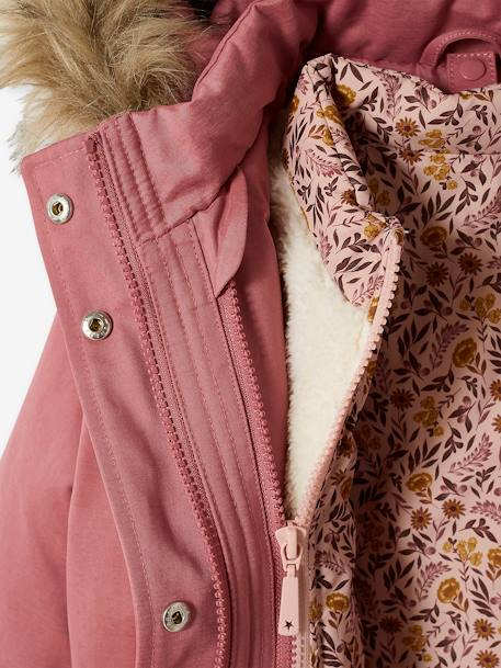 3-in-1 parka met capuchon meisje DARK GREEN+groengrijs+kaki+PURPLE DARK+salie+zwart - vertbaudet enfant 