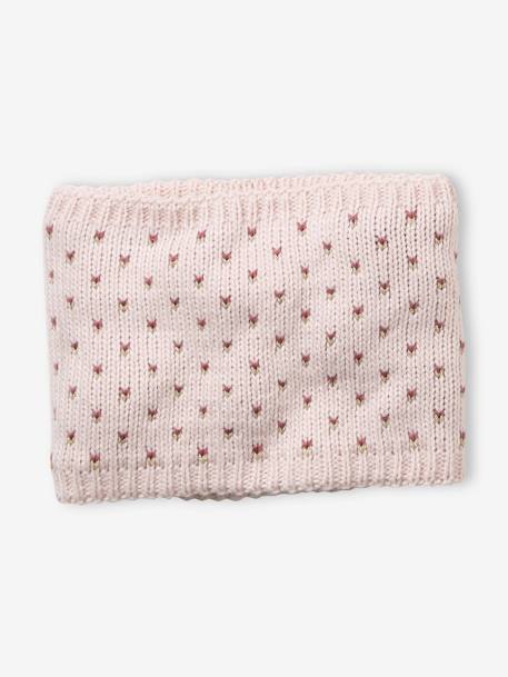 Set muts + snood + handschoenen met hartjes meisje Roze - vertbaudet enfant 