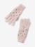 Set muts + snood + handschoenen met hartjes meisje Roze - vertbaudet enfant 