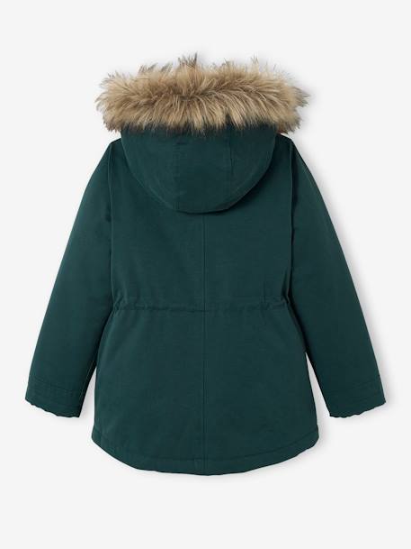 3-in-1 parka met capuchon meisje DARK GREEN+groengrijs+kaki+PURPLE DARK+salie+zwart - vertbaudet enfant 