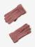 Set van muts + snood + wanten in kabelbreiwerk gemêleerd grijs+ROZE - vertbaudet enfant 