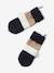 Gestreepte set van muts + snood + handschoenen voor jongens grijs+marine - vertbaudet enfant 