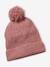 Set van muts + snood + wanten in kabelbreiwerk gemêleerd grijs+ROZE - vertbaudet enfant 