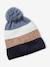 Gestreepte set van muts + snood + handschoenen voor jongens grijs+marine - vertbaudet enfant 