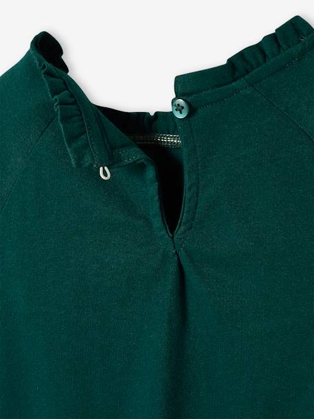 Shirt van Engels borduurwerk voor meisjes bleekblauw+donkergroen+ecru+marineblauw+zachtpaars - vertbaudet enfant 