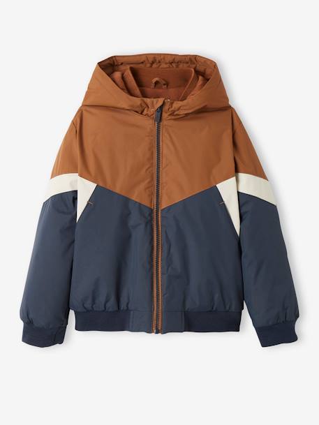 Windjack colorblock voor jongens COLORBLOCK ZEEM+groen - vertbaudet enfant 