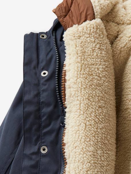 3-in-1-parka voor baby met afneembaar vest kaki+korstmos+Marinegrijs+pecannoot - vertbaudet enfant 