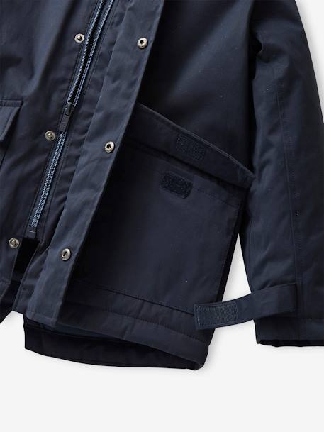 3-in-1-parka voor baby met afneembaar vest kaki+korstmos+Marinegrijs+pecannoot - vertbaudet enfant 