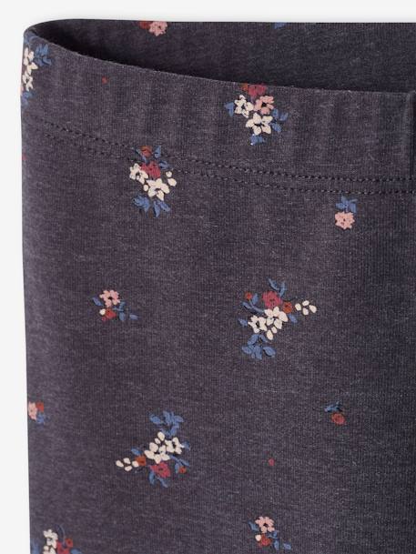 Oeko-Tex® legging met bloemenprint voor meisjes antracietgrijs+chocoladebruin+donkerroze+ecru+groengrijs+hemelsblauw+marineblauw+nude - vertbaudet enfant 