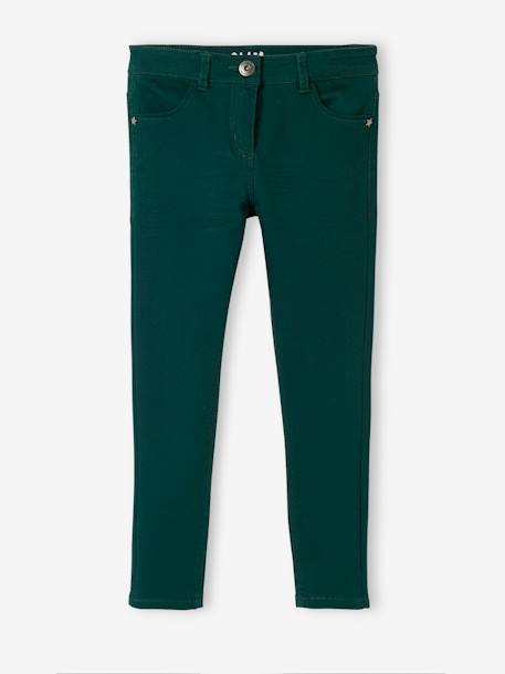 Slim fit meisjesbroek Morphologik heupomtrek LARGE groen - vertbaudet enfant 