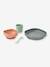 Serviesset 4 items silicone BEABA blauw+EUCALYPTUS+GEEL+terracotta - vertbaudet enfant 