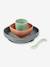 Serviesset 4 items silicone BEABA blauw+EUCALYPTUS+GEEL+terracotta - vertbaudet enfant 