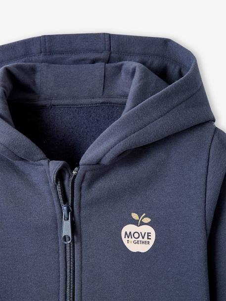 Sportieve meisjessweater met rits en capuchon. blauw - vertbaudet enfant 