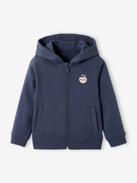 Sportieve meisjessweater met rits en capuchon. blauw - vertbaudet enfant 