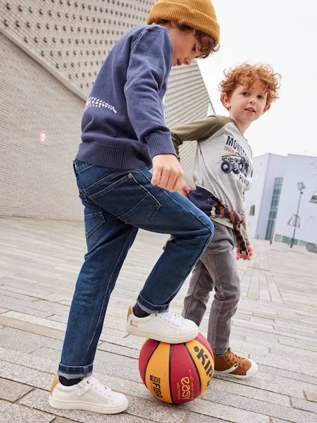 Onverwoestbare rechte jeans jongens denim stone+onbewerkt denim - vertbaudet enfant 