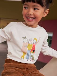 Shirt met girly motief en fantasie details  - vertbaudet enfant