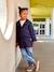 Paperbag jeans met bloemenriem voor meisjes denimgrijs+onbewerkt denim+stone+zwart - vertbaudet enfant 