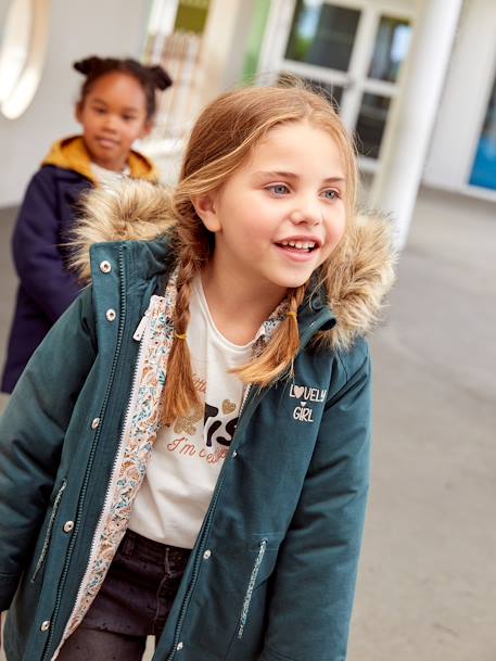 3-in-1 parka met capuchon meisje DARK GREEN+groengrijs+kaki+PURPLE DARK+salie+zwart - vertbaudet enfant 