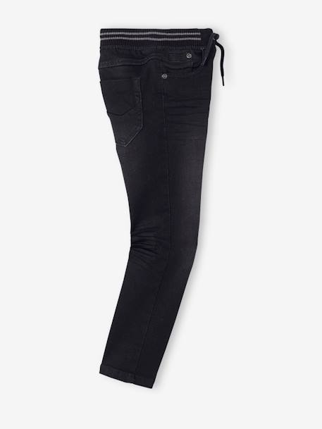 Rechte fleecebroek jongens denim look DARK GROSS+denim grijs+double stone+gebleekt denim+STONE MIDDEN+zwart denim - vertbaudet enfant 