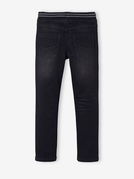 Rechte fleecebroek jongens denim look DARK GROSS+denim grijs+double stone+gebleekt denim+STONE MIDDEN+zwart denim - vertbaudet enfant 