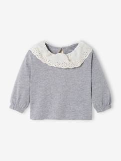 Baby-Baby-T-shirt met kraag in Engels borduurwerk