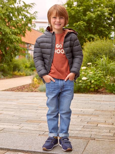 Onverwoestbare rechte jeans jongens denim stone+onbewerkt denim - vertbaudet enfant 