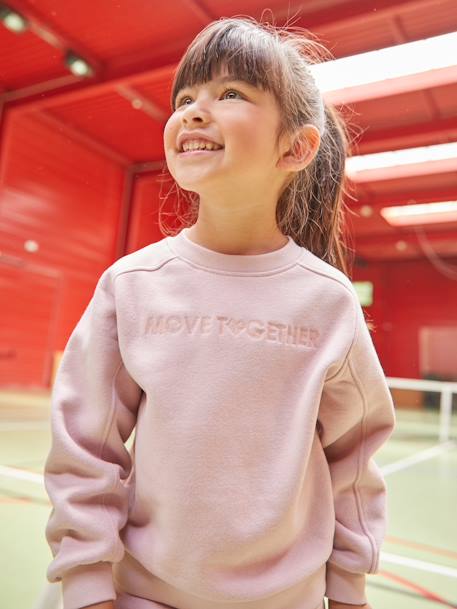 Set sweater en joggingbroek 'Move together' van fleece voor meisjes roze - vertbaudet enfant 
