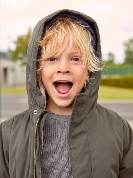 3-in-1-parka voor baby met afneembaar vest kaki+korstmos+Marinegrijs+pecannoot - vertbaudet enfant 
