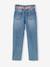 Paperbag jeans met bloemenriem voor meisjes denimgrijs+onbewerkt denim+stone+zwart - vertbaudet enfant 