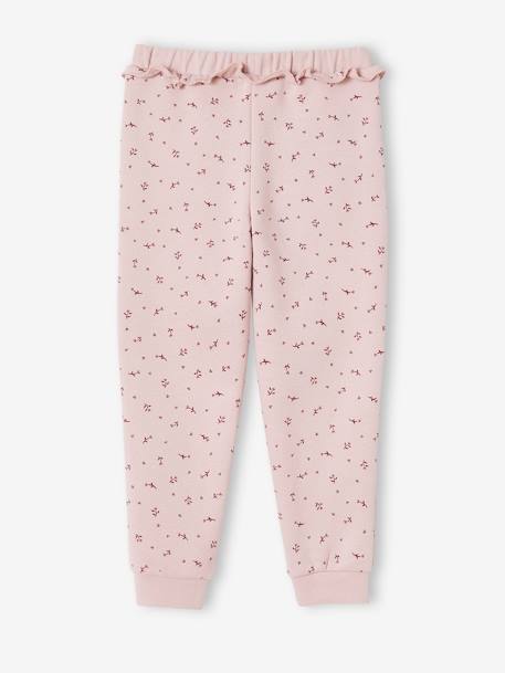 Joggingbroek voor meisjes met ruche en bloemenprint roze - vertbaudet enfant 