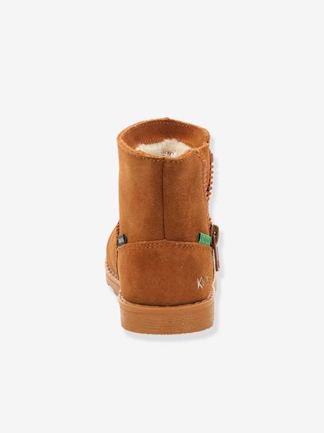 Leren meisjesboots Aldiza KICKERS® bruin+zwart - vertbaudet enfant 