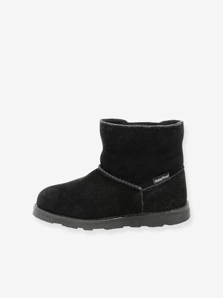 Leren meisjesboots Aldiza KICKERS® bruin+zwart - vertbaudet enfant 