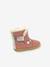 Leren enkellaarsjes voor babymeisjes So Windy KICKERS® 1ste stapjes marineblauw+rozen - vertbaudet enfant 