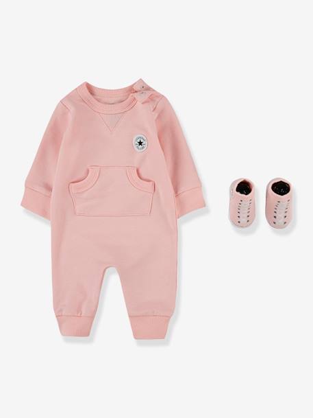 Set van 2 playsuits + sokken Lil Chuck CONVERSE lichtroze - vertbaudet enfant 