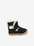 Leren enkellaarsjes voor babymeisjes So Windy KICKERS® 1ste stapjes marineblauw+rozen - vertbaudet enfant 