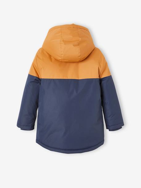 Technische parka met capuchon jongen hazelnoot+ketelbruin - vertbaudet enfant 