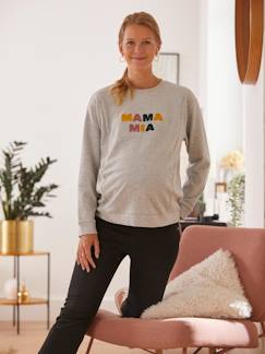 Zwangerschapskleding-Trui, vestje-Fleece sweatshirt met tekst, voor zwangerschap en borstvoeding