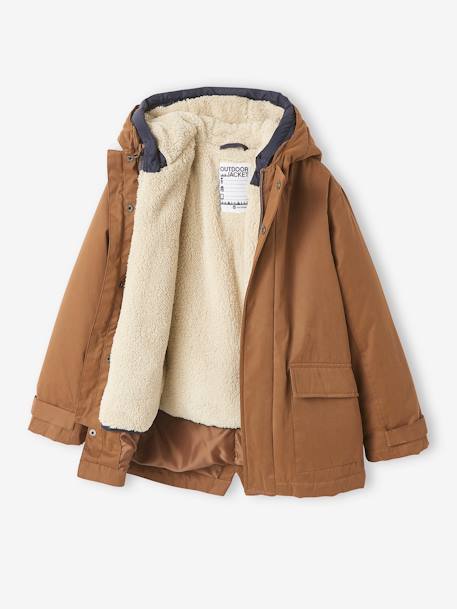 3-in-1-parka voor baby met afneembaar vest kaki+korstmos+Marinegrijs+pecannoot - vertbaudet enfant 