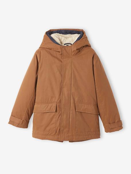 3-in-1-parka voor baby met afneembaar vest kaki+korstmos+Marinegrijs+pecannoot - vertbaudet enfant 