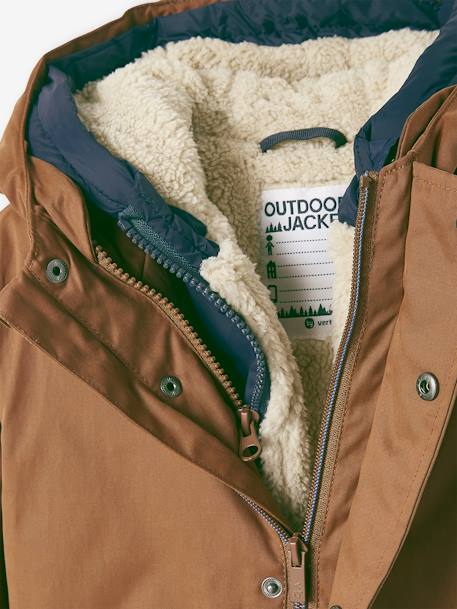 3-in-1-parka voor baby met afneembaar vest kaki+korstmos+Marinegrijs+pecannoot - vertbaudet enfant 