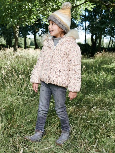 Rechte meisjesjeans met gebruikte details grijs - vertbaudet enfant 