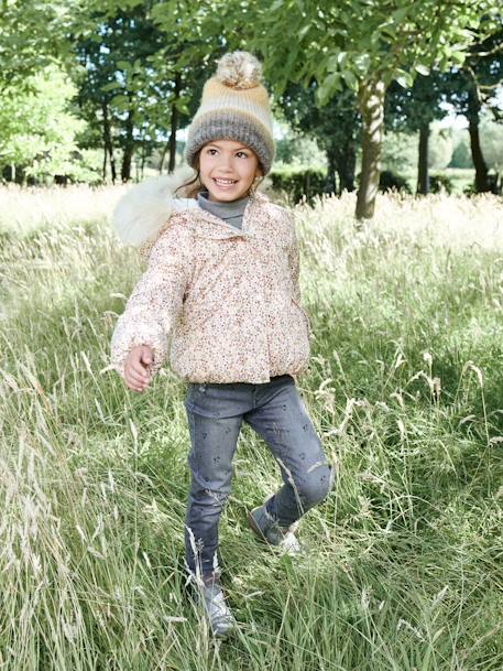 Rechte meisjesjeans met gebruikte details grijs - vertbaudet enfant 