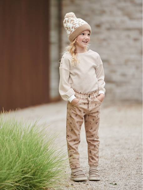 Gestreept meisjes-T-shirt met boothals wit gestreept - vertbaudet enfant 