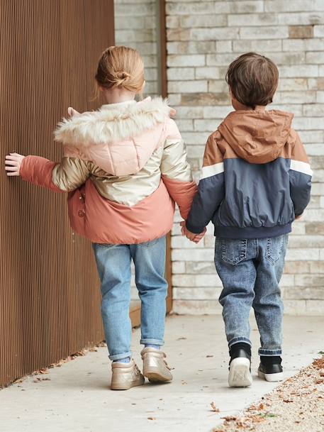 Windjack colorblock voor jongens COLORBLOCK ZEEM+groen - vertbaudet enfant 