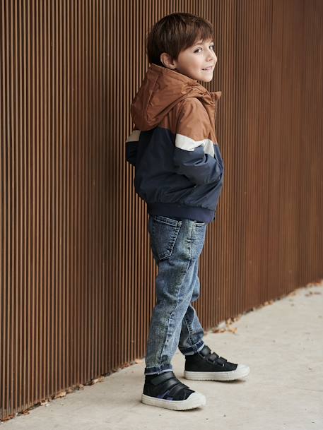 Windjack colorblock voor jongens COLORBLOCK ZEEM+groen - vertbaudet enfant 