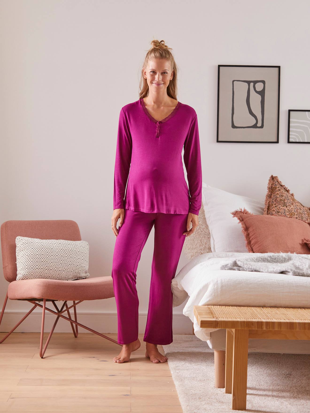 Kleding Dameskleding Pyjamas & Badjassen Ziekenhuishemden 980 Zwangerschaps pyjama's nachthemd Zwangerschap Verpleegkunde Ziekenhuiskleding Borstvoeding 