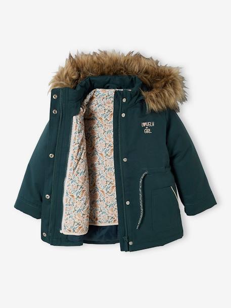 3-in-1 parka met capuchon meisje DARK GREEN+groengrijs+kaki+PURPLE DARK+salie+zwart - vertbaudet enfant 